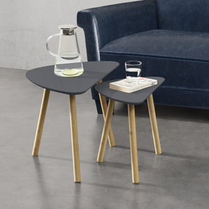 Lot de 2 Tables Basses Gigognes Levanger MDF Bambou [en.casa]