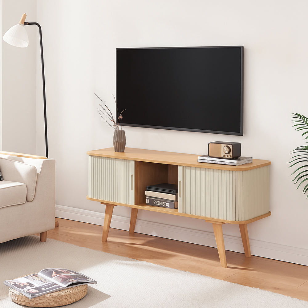 Meuble TV Tysvær bambou 120 x 40 x 58 cm [en.casa]