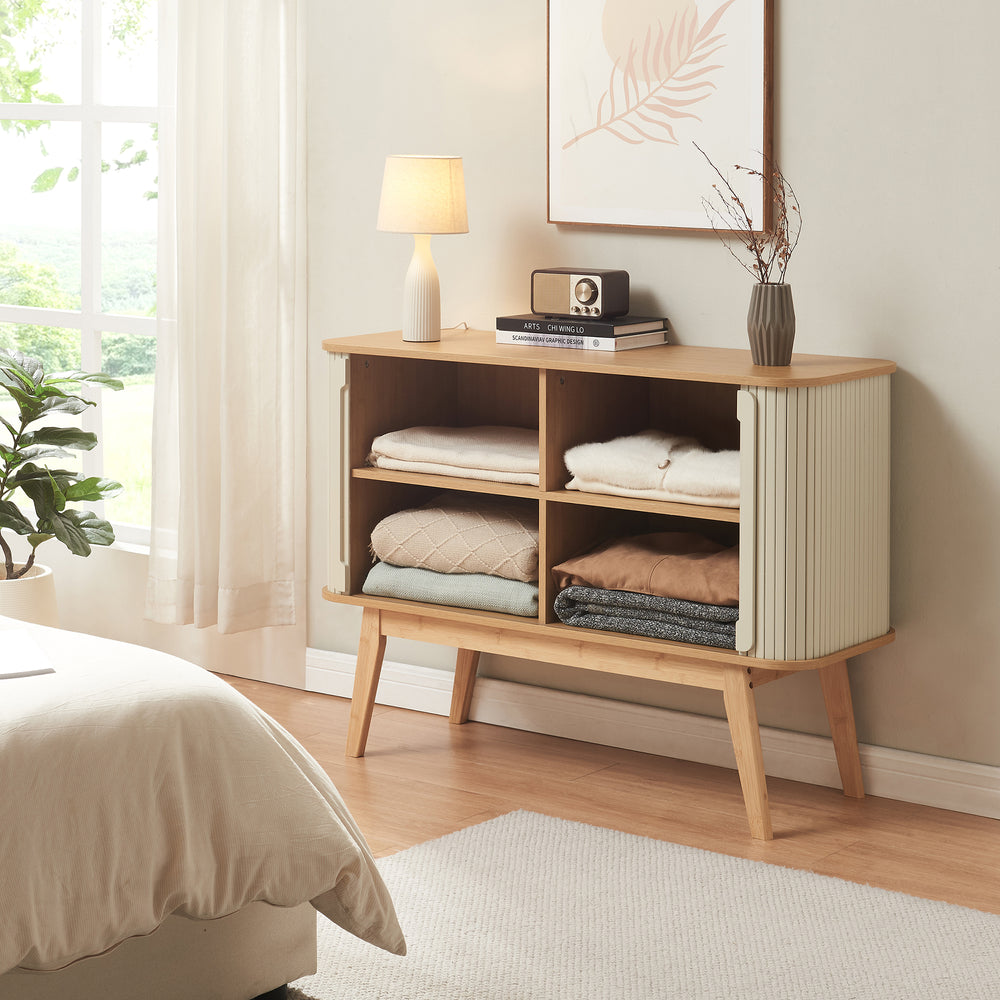 Commode Tysvær dressoir bamboe 110x40x80 cm [en.casa]