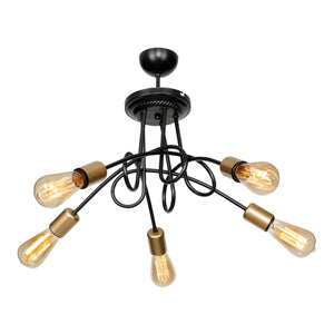 [lux.pro] Plafondlamp plafonnière Kingswinford E27 zwart en koperkleurig - 2 varianten