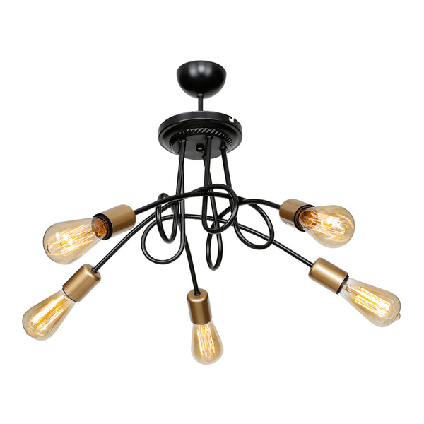[lux.pro] Plafondlamp plafonnière Kingswinford E27 zwart en koperkleurig - 2 varianten