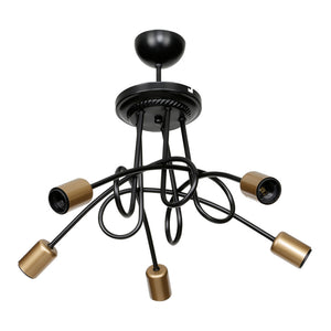 [lux.pro] Plafondlamp plafonnière Kingswinford E27 zwart en koperkleurig - 2 varianten