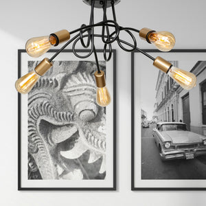 [lux.pro] Plafondlamp plafonnière Kingswinford E27 zwart en koperkleurig - 2 varianten