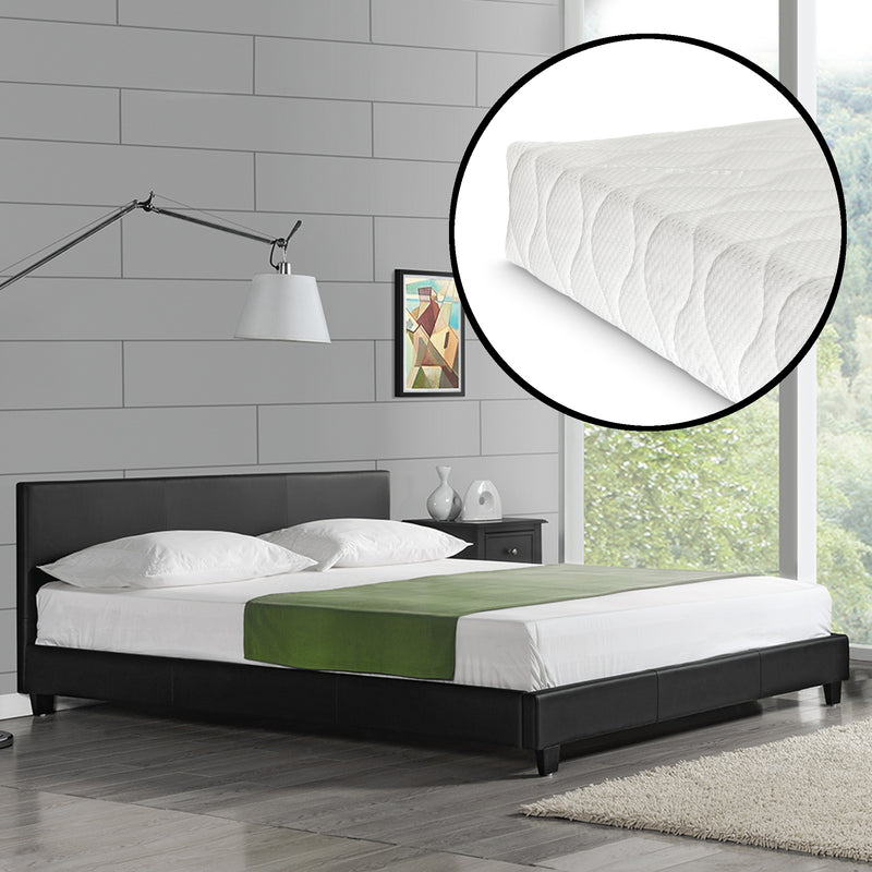 Croquis coté Corium sommier tapissier avec matelas (140 / 160 / 180 / 200x200cm)(7 couleurs)(mousse froide) - avec cuir-synthétique / housse cuir-synthétique / modèrne / avec  sommier à lattes /