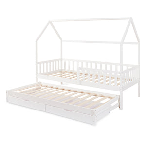 Kinderbed Aarghonmaa met uitschuifbed en opberglades 90x200 cm [en.casa]
