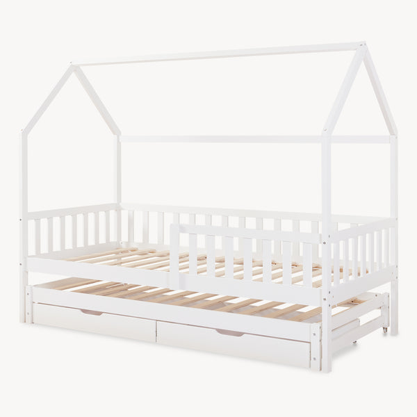 Kinderbed Aarghonmaa met uitschuifbed en opberglades 90x200 cm [en.casa]