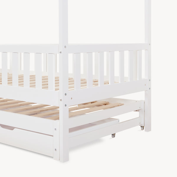 Kinderbed Aarghonmaa met uitschuifbed en opberglades 90x200 cm [en.casa]