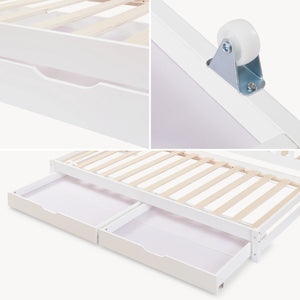 Kinderbed Aarghonmaa met matras uitschuifbed en opberglades 90x200 cm [en.casa]