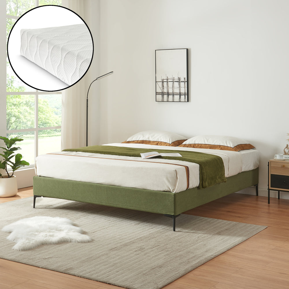 Lit double Lilla avec matelas à mousse froid [en.casa]