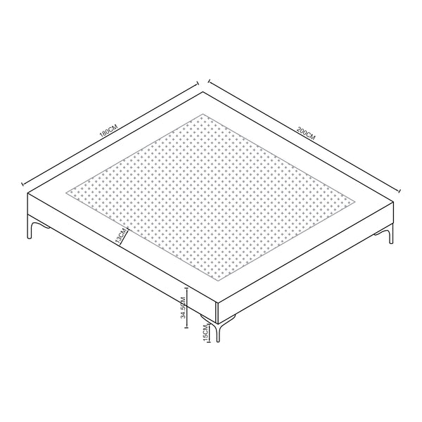 Lit double Lilla avec matelas à mousse froid [en.casa]