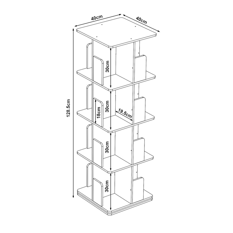 Maatschets Kinderboekenkast Talöpintaa draaibaar 129x40x40 cm [en.casa]