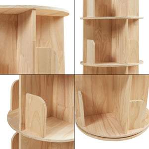Bibliothèque rotative pour enfants Chasek bois de pin naturel [en.casa]