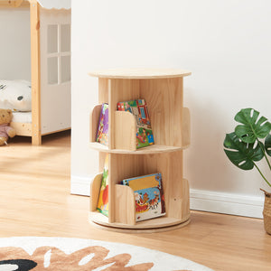 Bibliothèque rotative pour enfants Chasek bois de pin naturel [en.casa]