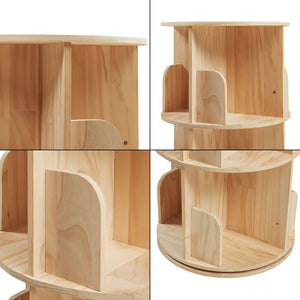 Bibliothèque rotative pour enfants Chasek bois de pin naturel [en.casa]