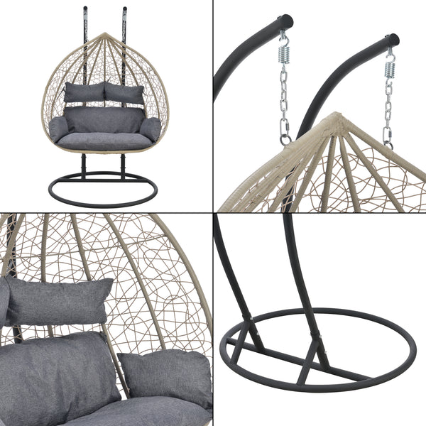 Siège Suspendu Capileira 2 Places Panier Cadre Coussins Plusieurs couleurs [en.casa]