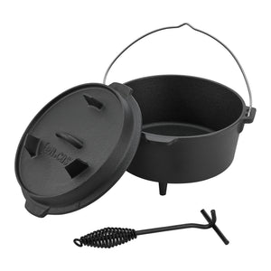 [en.casa] Dutch Oven Enkhuizen met deksel gietijzer zwart - 4 varianten
