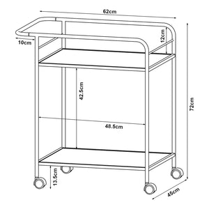 [en.casa] Keukentrolley Hole 72x62x45 cm metaal - 2 varianten