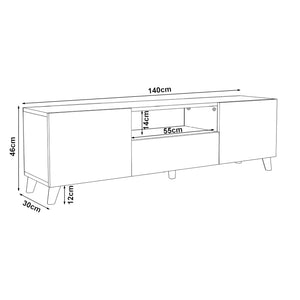 [en.casa] TV meubel Torsby 46x140x30 cm - 3 varianten
