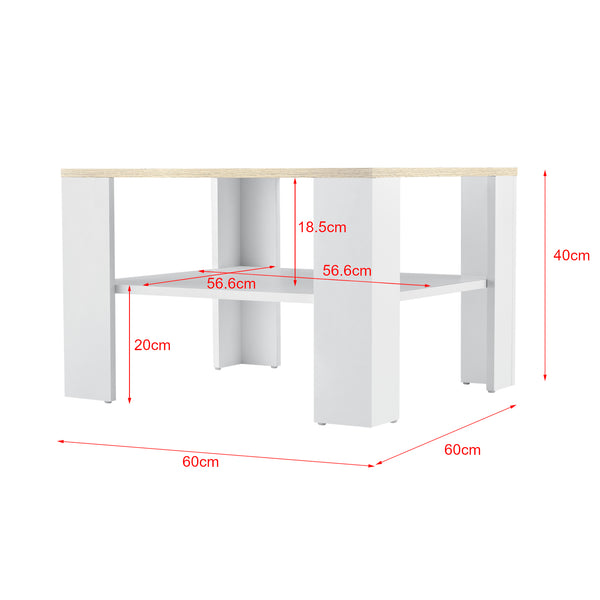 Table Basse de Salon avec Espace de Rangement Aachen 60 x 60 x 40 cm [en.casa]