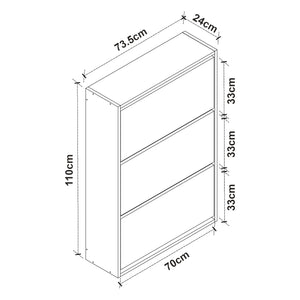 [en.casa] Schoenenkast Aurskog met 3 vouwdeuren 110x73,5x24 cm - 6 varianten