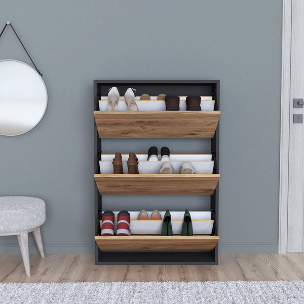 [en.casa] Schoenenkast Aurskog met 3 vouwdeuren 110x73,5x24 cm - 6 varianten