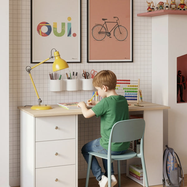 Bureau Lemberg met 3 laden en vakken 120x49x72 cm - verschillende kleuren