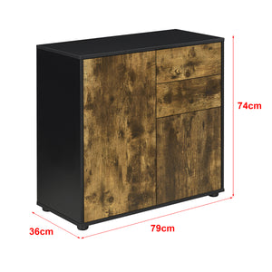 Commode Paarl 74 x 79 x 36 cm avec 2 portes [en.casa]