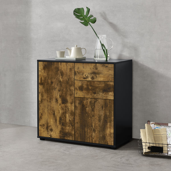 Commode Paarl 74 x 79 x 36 cm avec 2 portes [en.casa]