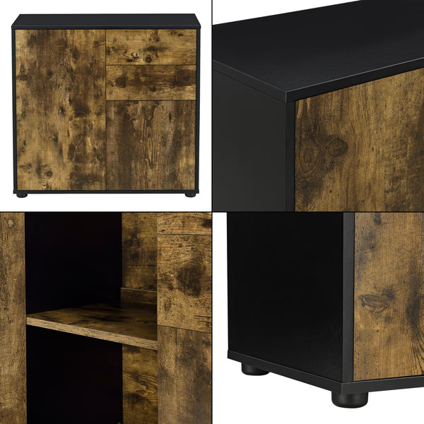 Commode Paarl 74 x 79 x 36 cm avec 2 portes [en.casa]