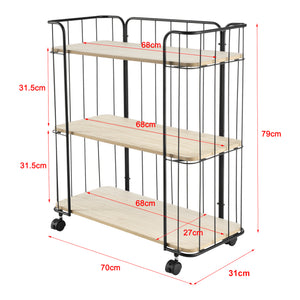 Keukentrolley met 3 planken 79x70x31 cm - verschillende kleuren