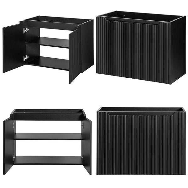 Wastafelonderkast met wastafelblad en deuren Newport [en.casa]