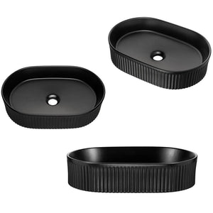 Wastafelonderkast met wastafel Newport Black [en.casa]
