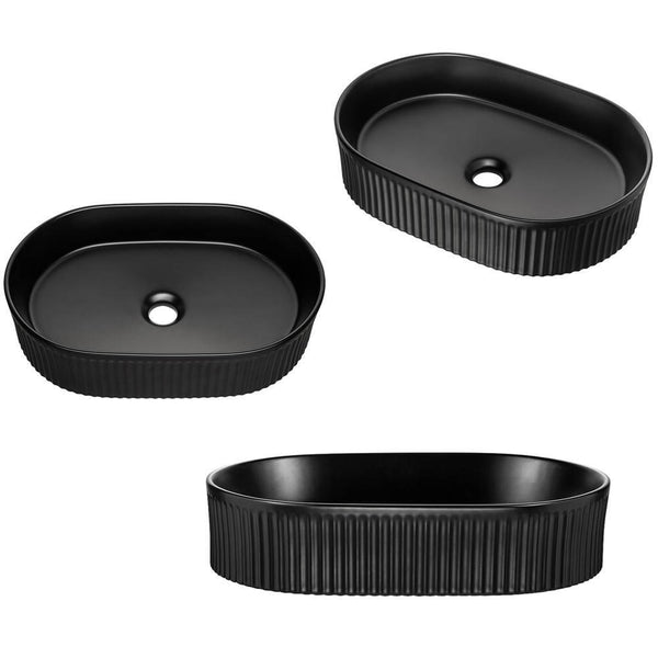 Wastafelonderkast met wastafel Newport Black [en.casa]