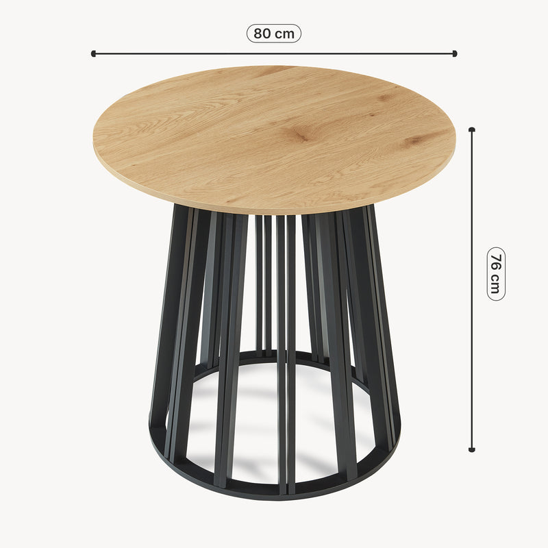 Maatschets Eettafel Lensuu rond 80x76 cm [en.casa]