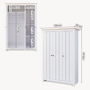 Kledingkast Vasand 175x120x52 cm [en.casa]