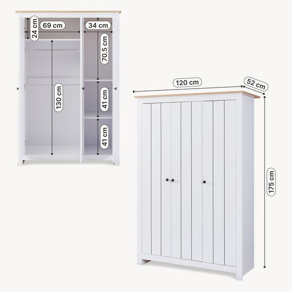 Kledingkast Vasand 175x120x52 cm [en.casa]
