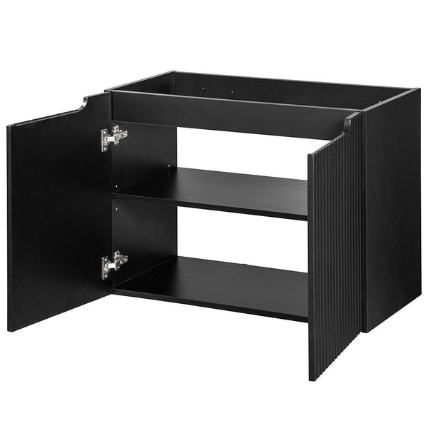 Wastafelonderkast met wastafel Newport Black [en.casa]