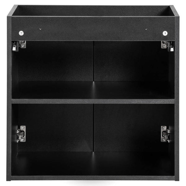Meuble sous-vasque noir rainuré NEWPORT avec lavabo [en.casa] 
