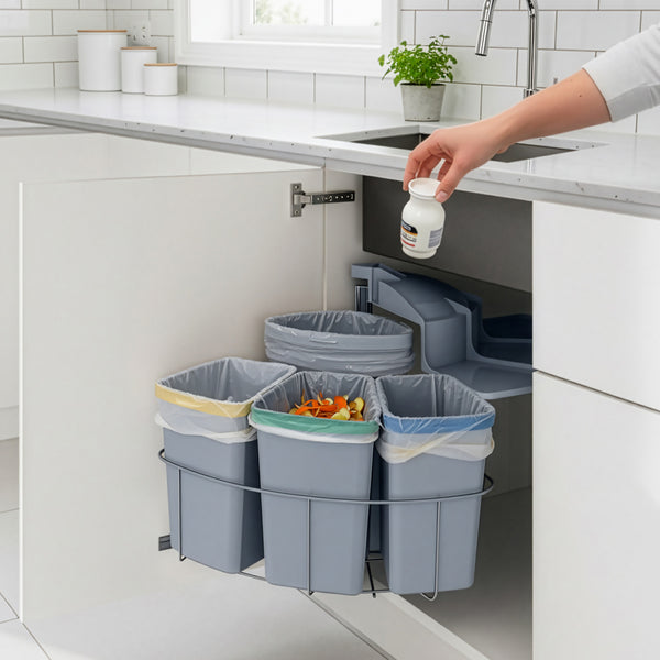 Inbouw prullenbak Kollby grijs [en.casa]