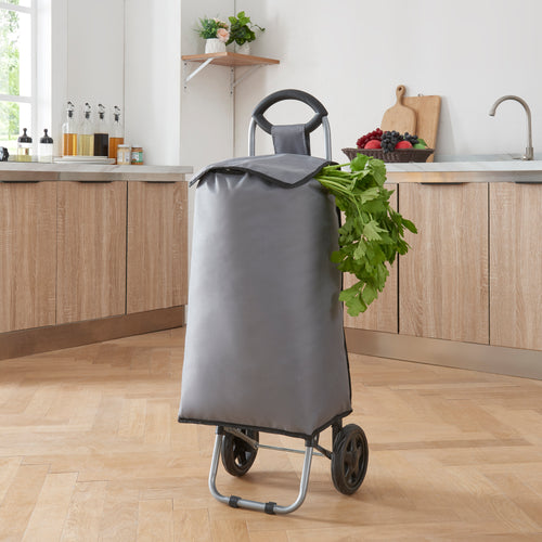 Chariot de courses Nørre 36 litres 93 x 32 x 30 cm gris foncé / noir [en.casa]