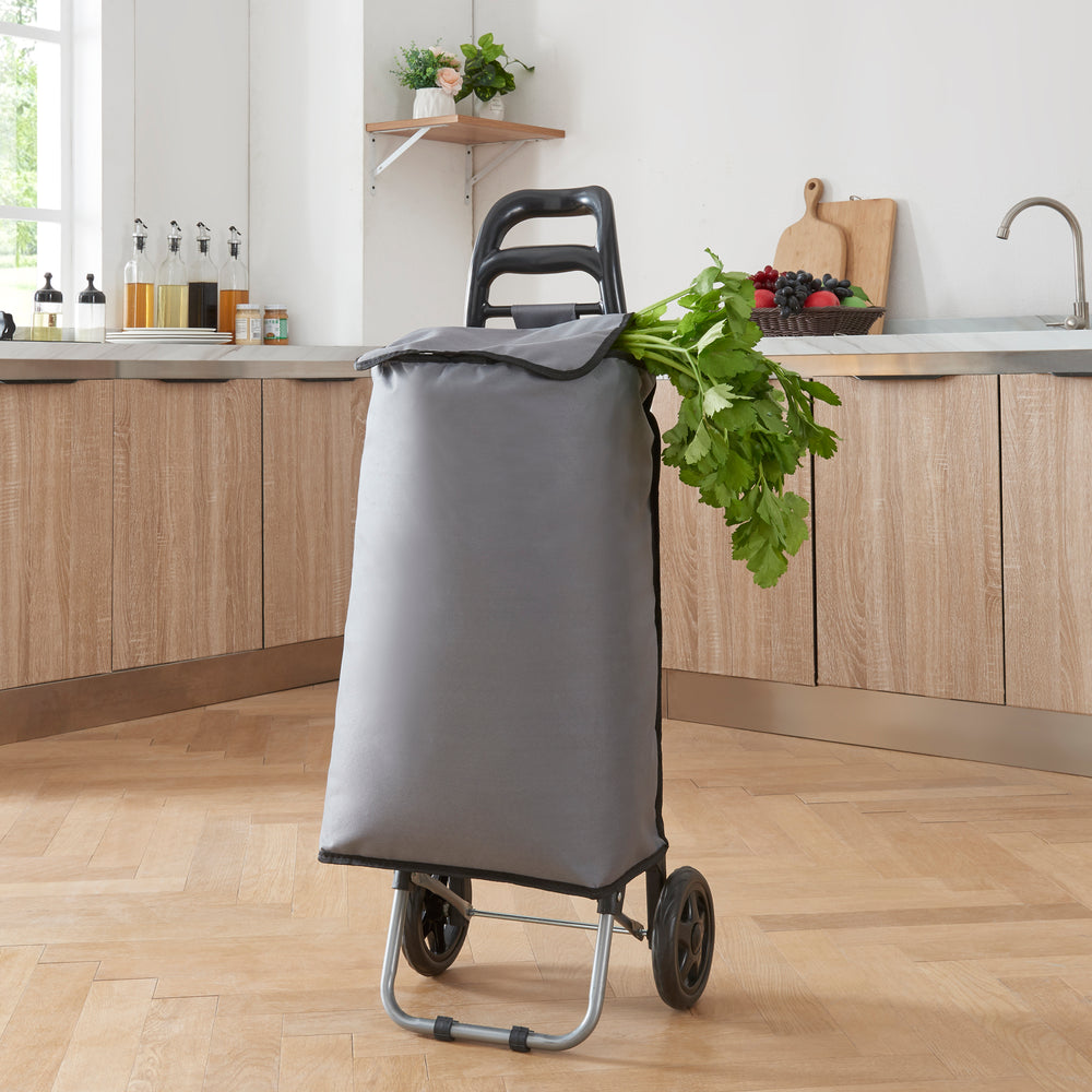 Chariot de courses Aaby 96 x 35 x 29 cm gris foncé noir [en.casa]