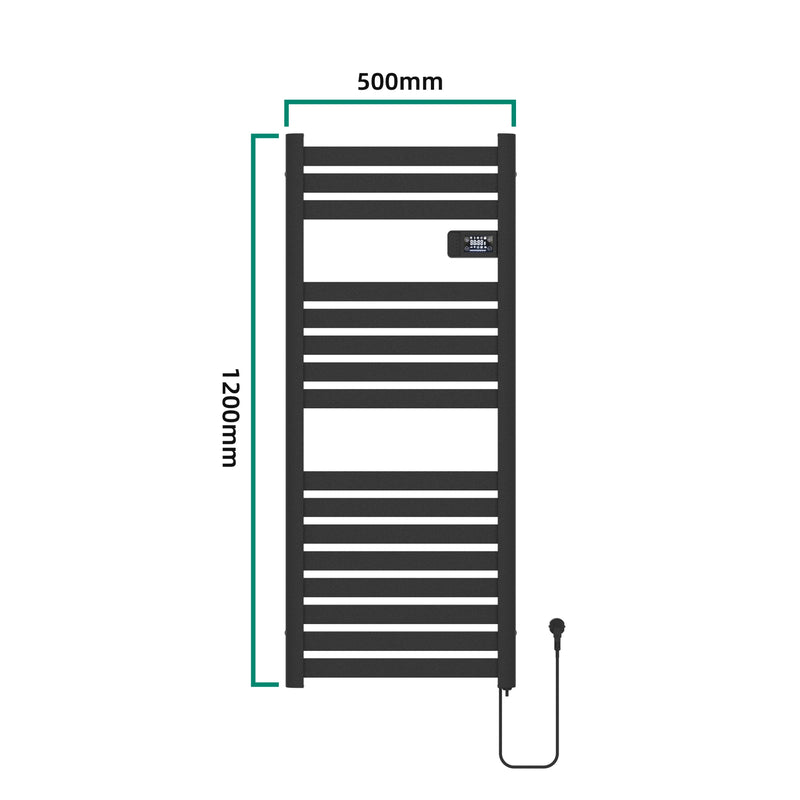 Croquis coté Sèche-serviettes électrique Ringebu avec radiateur 500W pro.tec