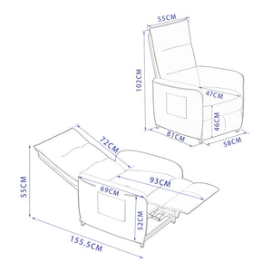 [en.casa] Verstelbare relaxfauteuil Savukoski elektrisch 102x58x81 cm - 2 varianten
