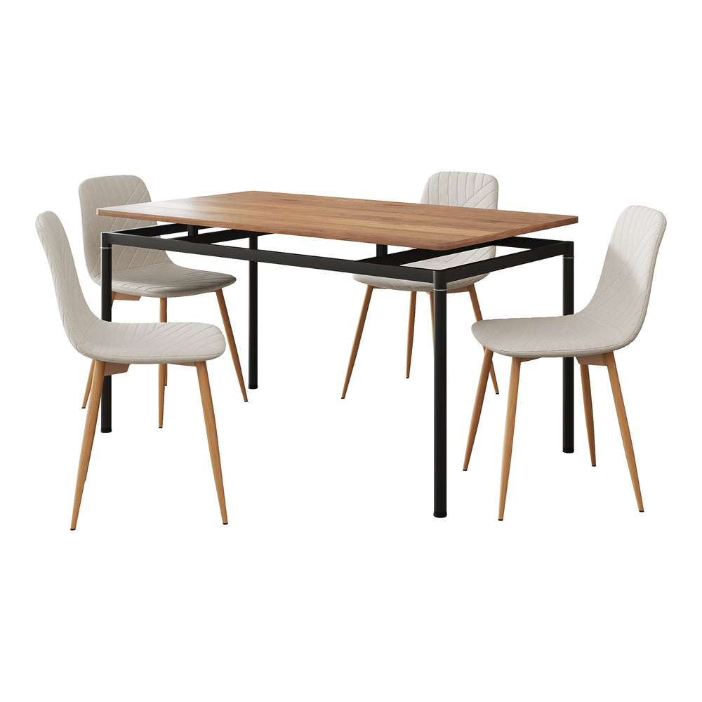 Eetkamerset Hemnes en Köfering 5-delig [en.casa]