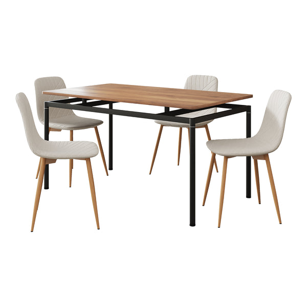 Eetkamerset Hemnes en Köfering 5-delig [en.casa]
