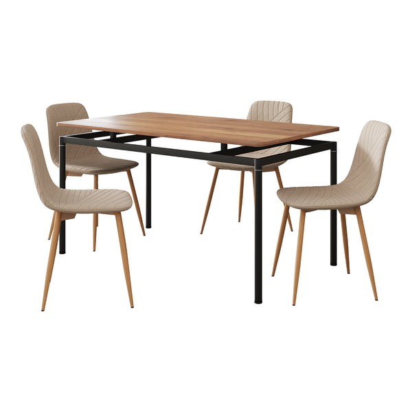 Eetkamerset Hemnes en Köfering 5-delig [en.casa]