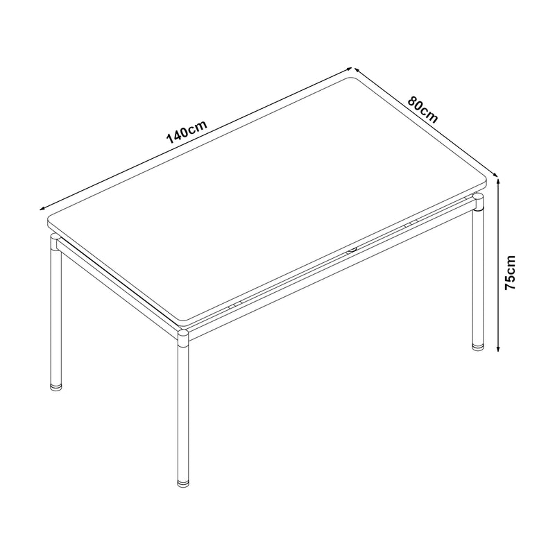 Maatschets Eetkamerset Hemnes en Köfering 5-delig [en.casa]
