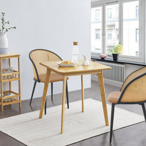 Eettafel Närpes voor 2 personen Bamboe 75x70x70 cm [en.casa] - premiumXL