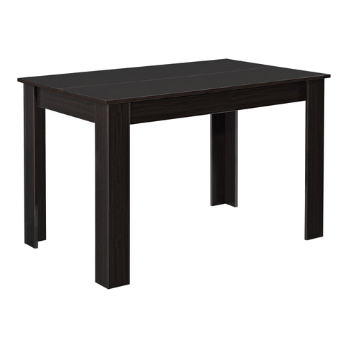 Table de Salle à Manger Skien pour 4 Personnes 117 x 76 x 74 cm Effet Noyer Foncé Brillant [en.casa]