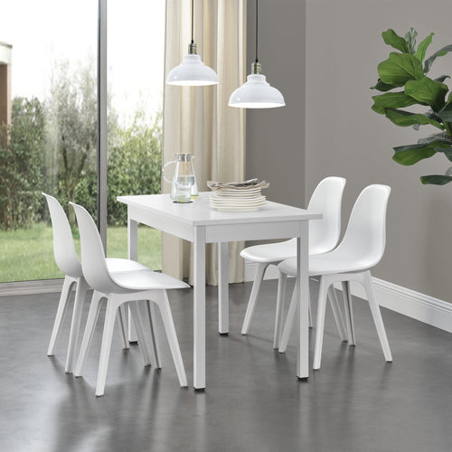 [en.casa] Ensemble de Table à Manger et Chaises Set de Table à Manger et Chaises MDF Placage Acier Revêtu par Poudre Fritté Plastique 120 cm x 60 cm x 75 cm